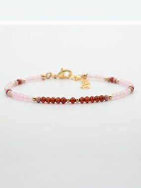 14k Gold Plated Self Compassion Multicoloured Beaded Bracelet. New.